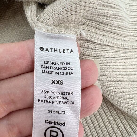 Athleta Womens 2XS Sweater Camo Jacquard Textured Long Sleeve Wool Blend - Picture 4 of 4